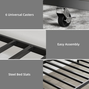 Twin Daybed with Trundle – Metal Frame, Space-Saving Sofa Bed