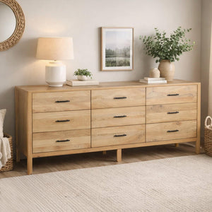 9-Drawer Mango Wood Dresser