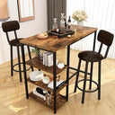 Counter Height Bar Table Set with Storage & Stools