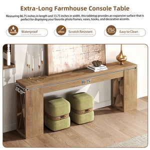 86.75-Inch Extra Long Console Table – Brown