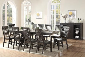 13-Piece Extendable Dining Table Set with 10 Side Chairs & 2 Arm Chairs