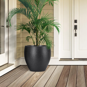 Large Plant Pots Set of 3 with Drainage Holes and Trays
