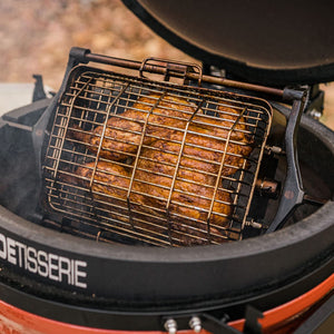 Rotisserie Basket Accessory Kit for Ceramic Grill and Smoker