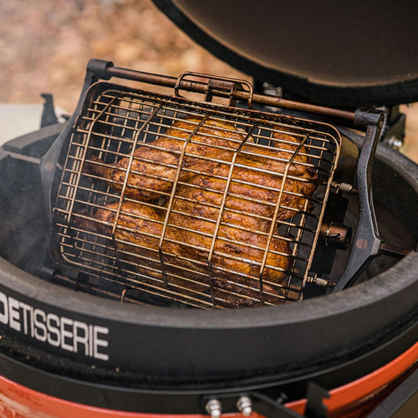 Rotisserie Basket Accessory Kit for Ceramic Grill and Smoker