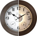 24 Inch Illuminated Outdoor Wall Clock with Temperature & Humidity Display
