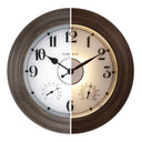 24-Inch Outdoor Wall Clock with Thermometer, Hygrometer & Smart Night Light