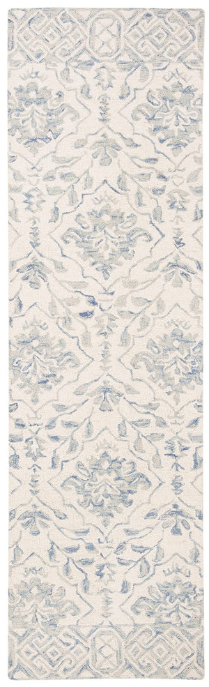Wool Runner Rug 2'3" x 10' – Light Blue & Ivory