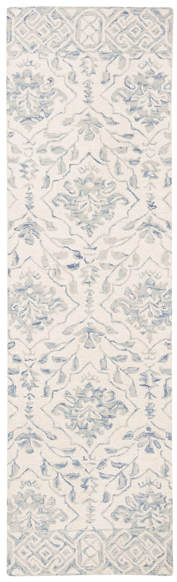 Wool Runner Rug 2'3" x 10' – Light Blue & Ivory