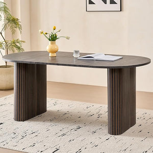 70.8 Inch Oval Dining Table for 4 to 6 People