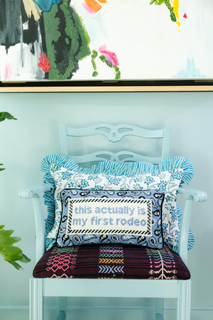 Needlepoint Decorative Throw Pillow – First Rodeo
