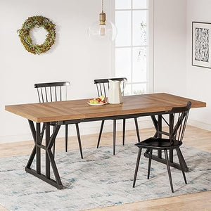 Farmhouse Dining Table 78.7-Inch for 6-8 People