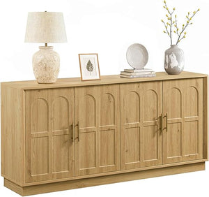 66.5" Wood Sideboard Buffet Cabinet with Arched Doors