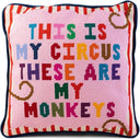 Needlepoint Decorative Throw Pillow – Wool Embroidered Accent, 10" x 14"