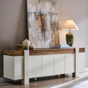 70" Farmhouse TV Stand with Storage Cabinet