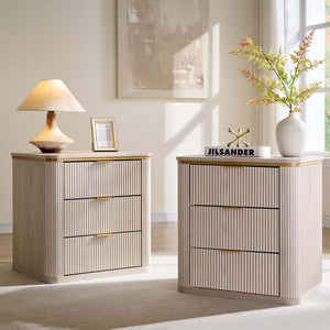 3-Drawer Nightstand Set of 2