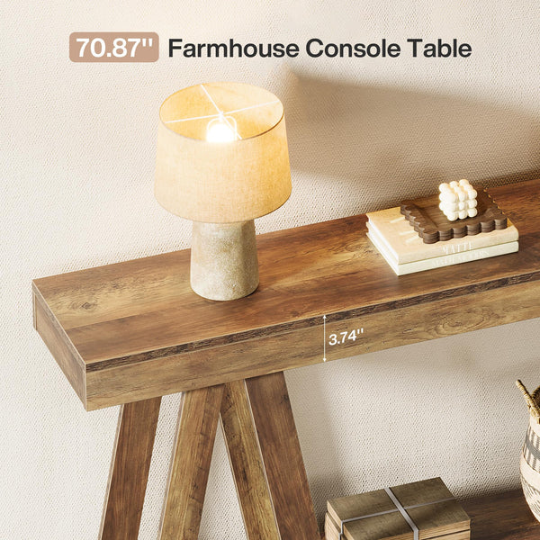 Farmhouse Console Table 2-Tier, 70.87" Wide