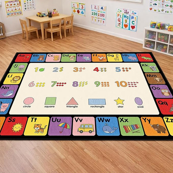 Kids Play Area Rug Non-Slip 5x7 Soft Low-Pile