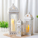 Vintage Metal Candle Lanterns Set of 3 – Indoor & Outdoor Decorative Holders