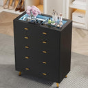 5-Drawer Dresser with LED Lights and Tempered Glass Top