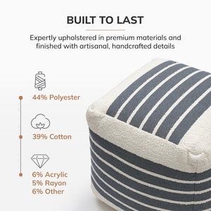 Square Cotton Pouf Ottoman Footrest