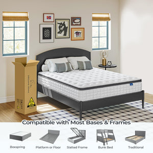 Twin XL Hybrid Pocket Spring Mattress – 10 & 12 Inch, Medium Firm