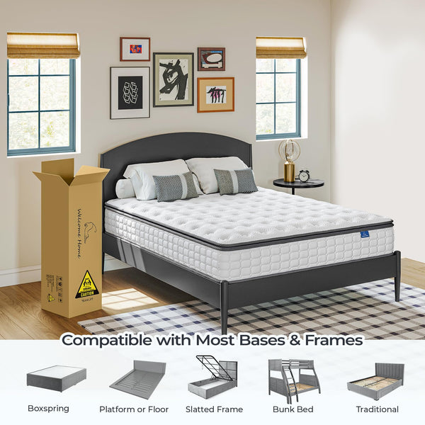 Twin XL Hybrid Pocket Spring Mattress – 10 & 12 Inch, Medium Firm