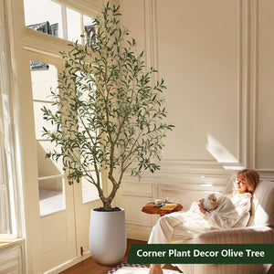 Artificial Olive Tree – Indoor Faux Plant with Black Pot