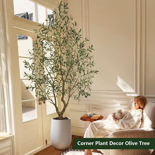 Artificial Olive Tree – Indoor Faux Plant with Black Pot