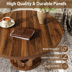 31.5" Round Coffee Table – Walnut
