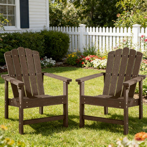 Stackable Adirondack Chair Set of 2 – HDPE Outdoor Patio Chair