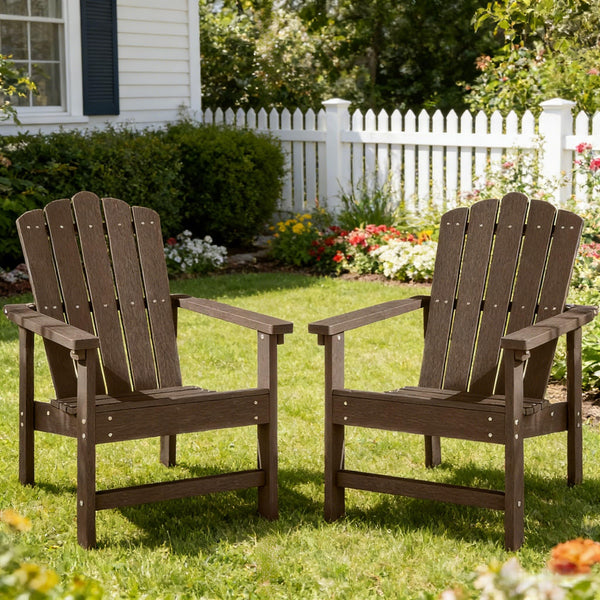 Stackable Adirondack Chair Set of 2 – HDPE Outdoor Patio Chair