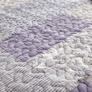 Purple White Lodge King Quilt 110" x 96"