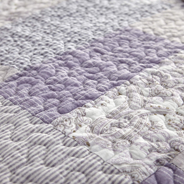 Purple White Lodge King Quilt 110" x 96"