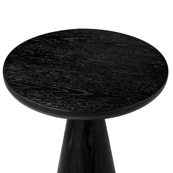 Round Wood Side Table – Rustic Industrial Accent
