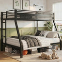 Twin Over Full Metal Bunk Bed with Guardrails