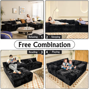 104" L-Shape Sectional Sofa with Chaise – Corduroy, No Assembly