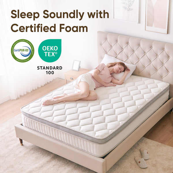 Hybrid Mattress in a Box – Gel Memory Foam & Pocket Springs, Medium Firm