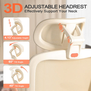 Ergonomic Office Chair with Footrest & 4D Arms