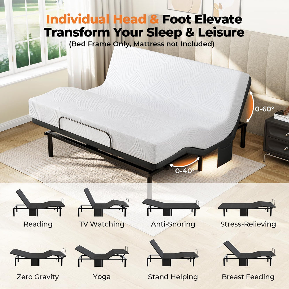 Queen Adjustable Bed Frame with Head & Foot Incline