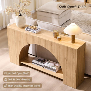63" Arched Console Table with 2-Tier Shelf