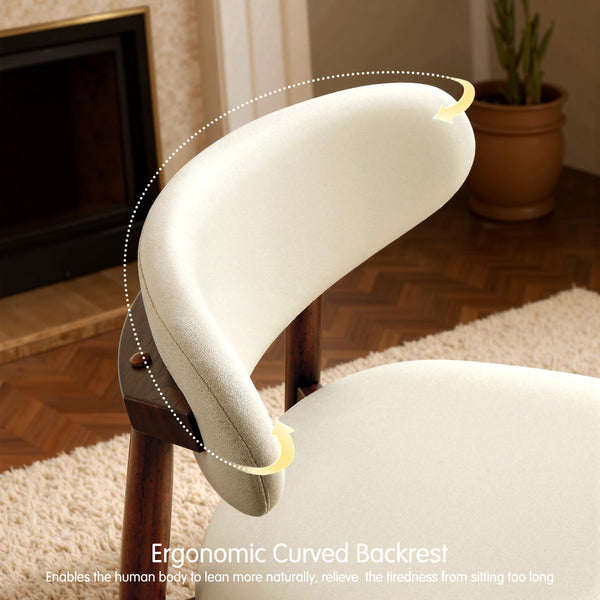 Upholstered Dining Chairs with Ergonomic Curved Backrest