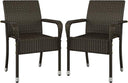 Stackable Outdoor Rattan Dining Chairs Set of 2