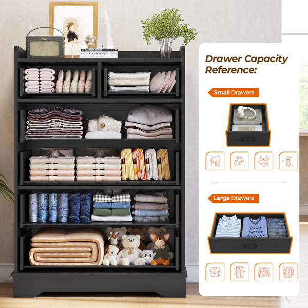 6-Drawer Vertical Dresser – Engineered Wood Storage Chest
