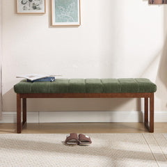 Upholstered Bedroom Bench with Solid Wood Frame