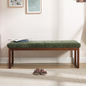 Upholstered Bedroom Bench with Solid Wood Frame