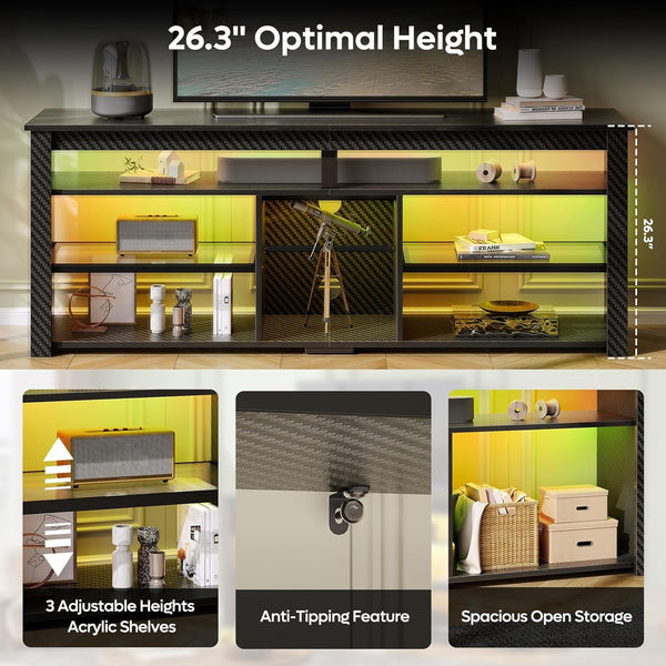 63" LED TV Stand with Storage