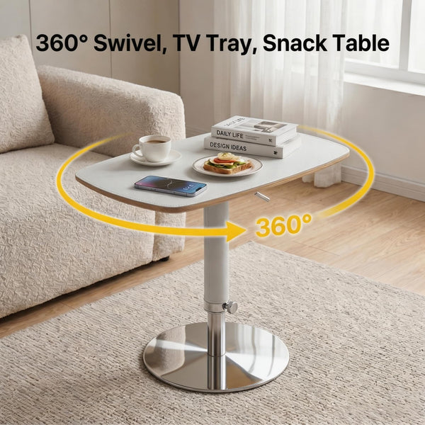 Adjustable Height 360° Swivel TV Tray Table