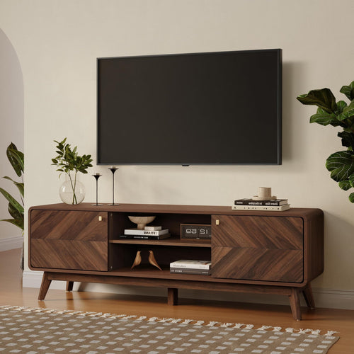 63" Mid-Century Modern TV Stand with Storage