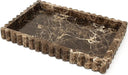 Natural Marble Decorative Tray with Fluted Edge