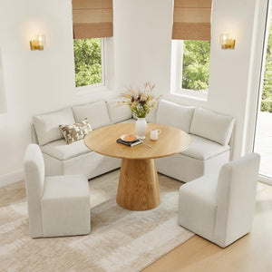 L-Shaped Corner Dining Bench with Storage & Back